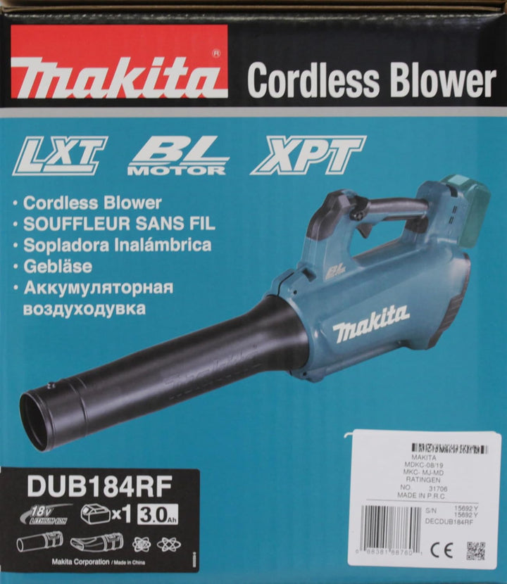Makita DUB184RF Akku-Gebläse 18 V / 3,0 Ah, 1 Akku + Ladegerät 1 Akku mit einem Ladengerät Single, 1