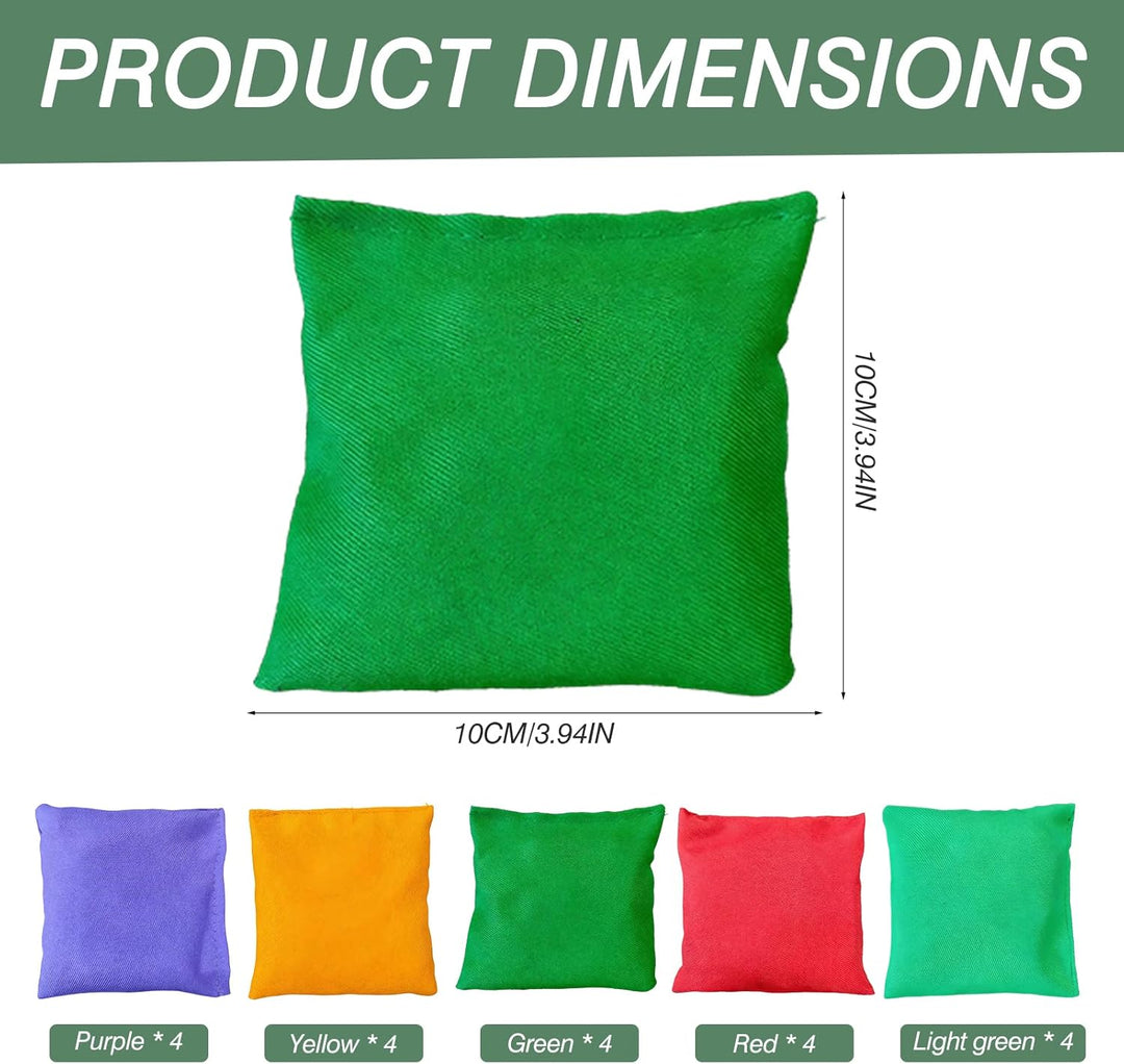 20 Stück Cornhole Säckchen, Bohnensäckchen, 10×10cm Sitzsäcke Werfen, Bunte Bean Bags Für Outdoor Sp