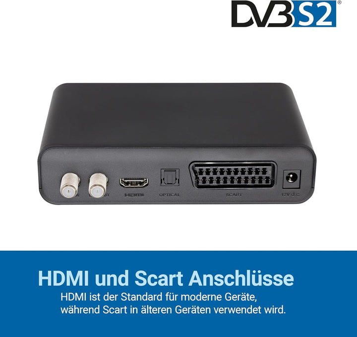 HUMAX HD Fox Digitaler Sat Receiver mit Aufnahmefunktion, HD Sat Receiver für Fernseher mit Single T