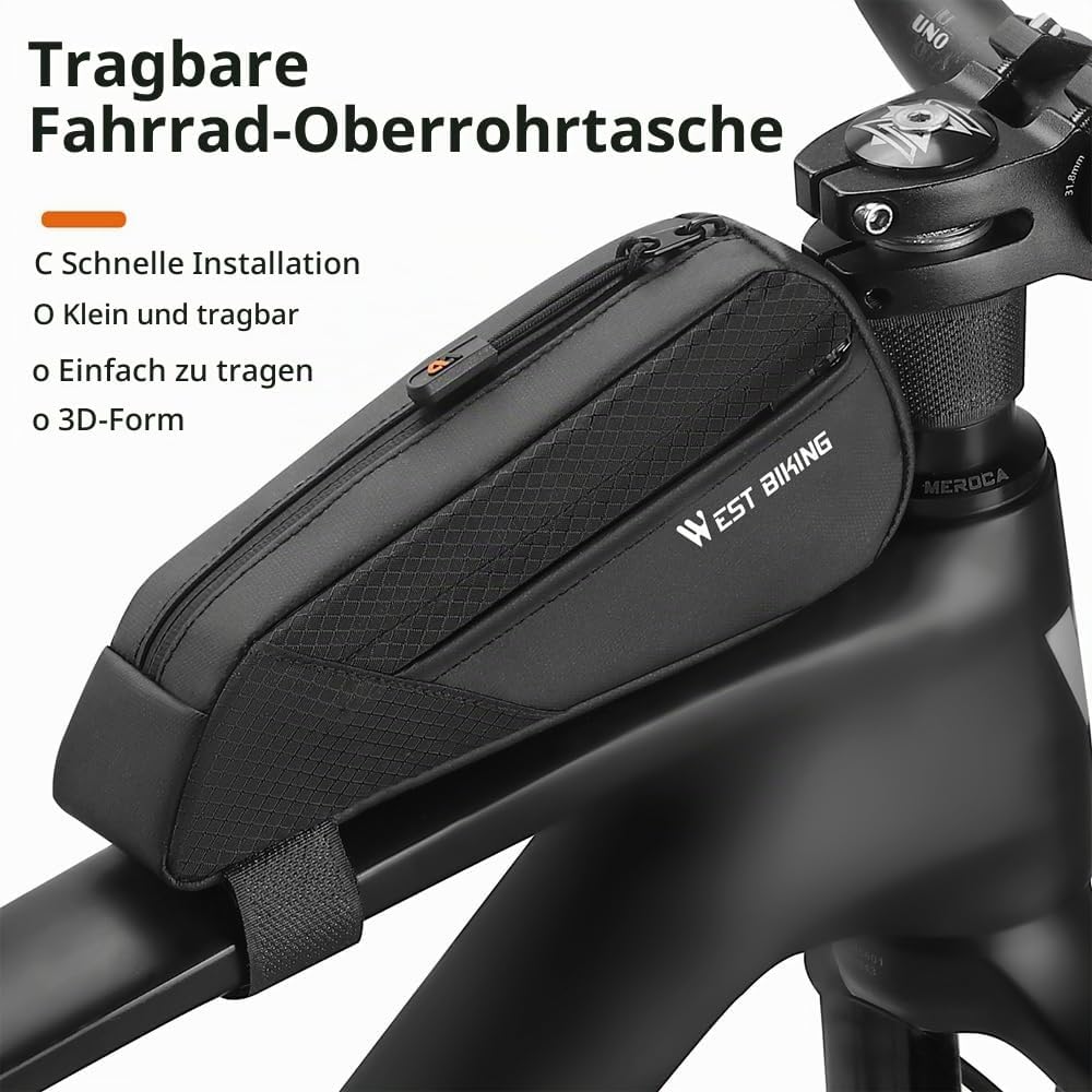 Kavolet 0,5 L Fahrradtasche, Rahmentasche, Fahrradrahmen-Fronttube-Tasche, Fahrrad-Frontrahmentasche