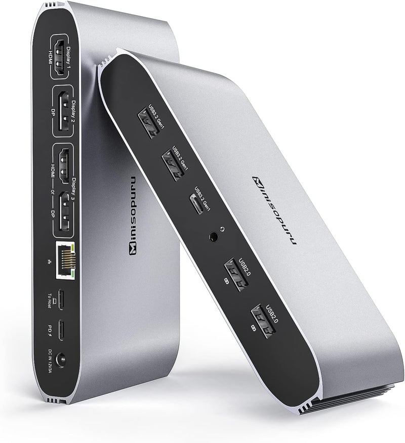 Minisopuru USB C Docking Station(13 IN 1), Displaylink Triple Display Docking Station for MacBook M1