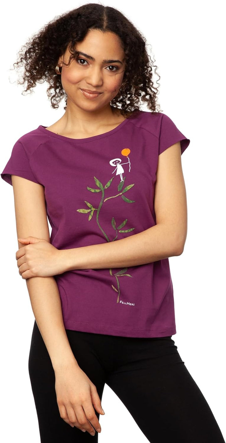 FellHerz Damen T-Shirt Bio Fair und Vegan S Berry, S Berry