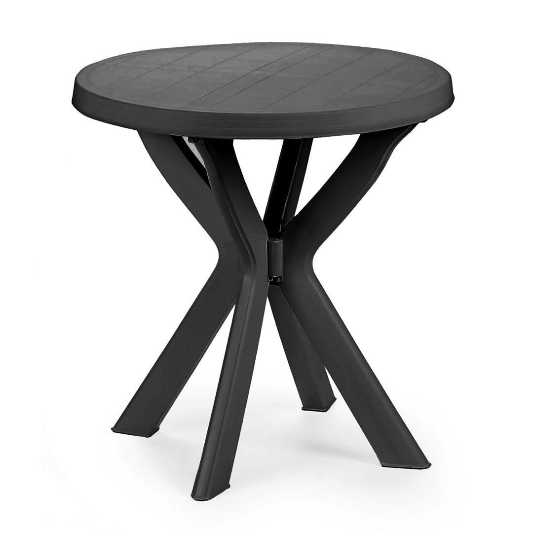 Spetebo Kunststoff Gartentisch rund - 70 cm - Campingtisch im klassischen Design - Balkontisch Terra