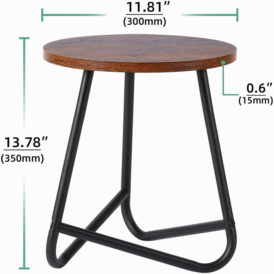 HDANI 35cm Rund Pflanzenständer,Blumenständer,Pflanzenregal aus Holz und Metall,Modernes Regal für Z