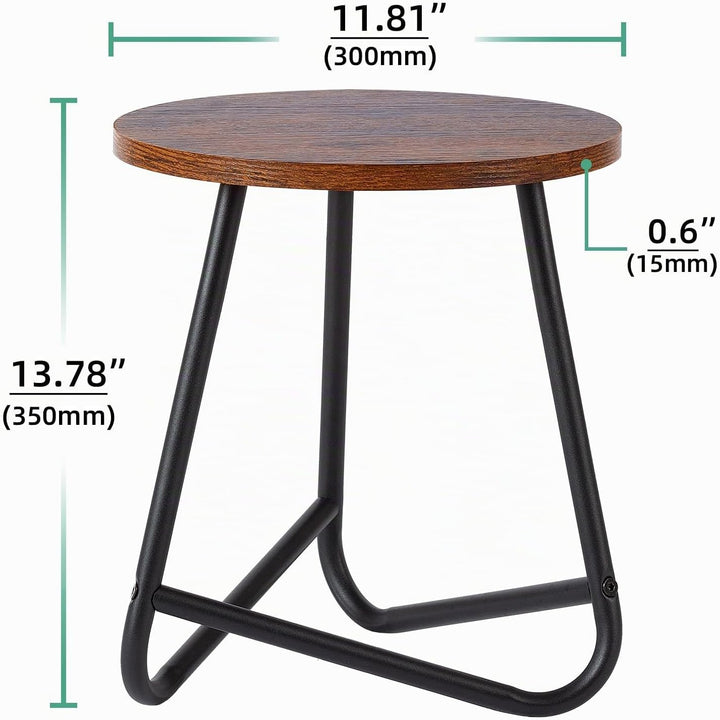 HDANI 35cm Rund Pflanzenständer,Blumenständer,Pflanzenregal aus Holz und Metall,Modernes Regal für Z