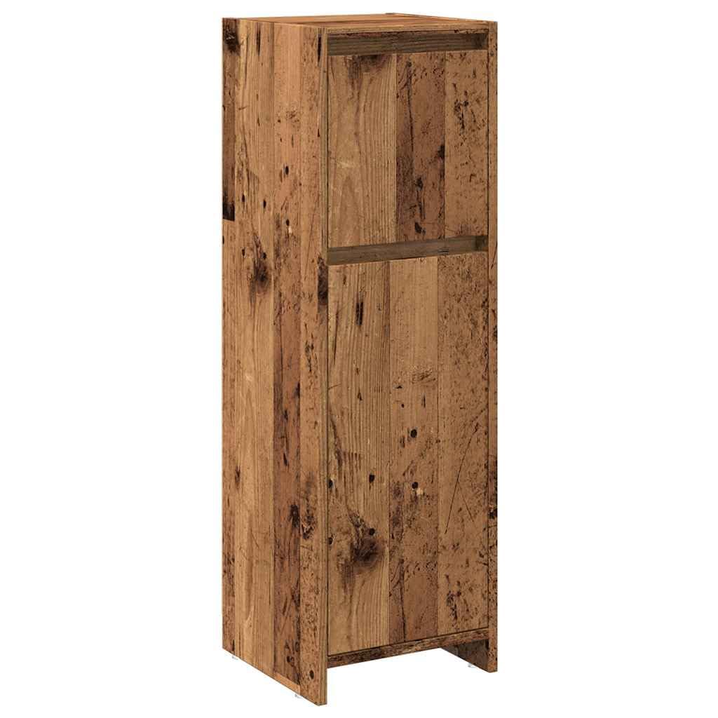 vidaXL Badschrank Altholz-Optik 30x30x95 cm Holzwerkstoff, Badezimmermöbel, Badschrank, Toilettensch