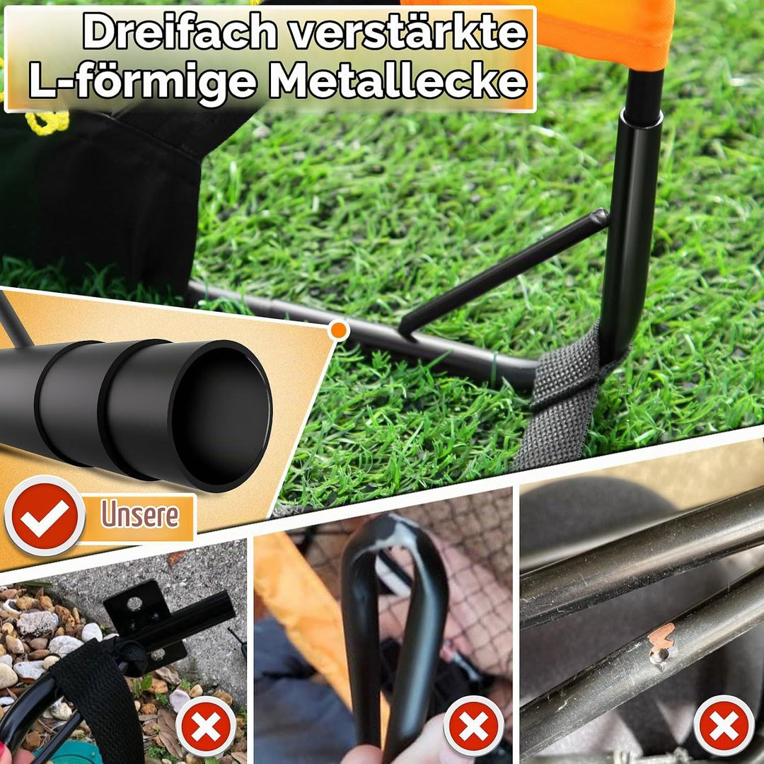 Happy Jump Fussballtor 3x2.2FT, 4x3FT, 5x3.6FT, 7x5FT Pop-Up Fussballtraining für den Garten Schwarz