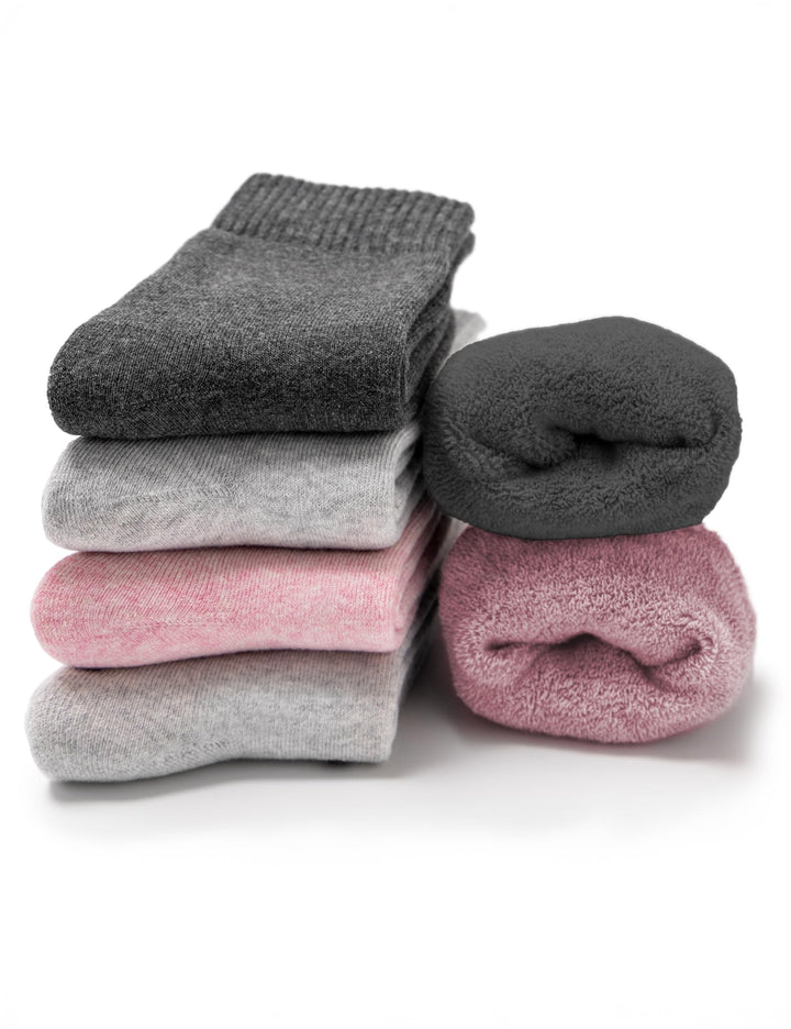 Occulto Damen Warme Thermosocken 6er Pack (Modell: Smilla) 35-38 Pink Grau, 35-38 Pink Grau