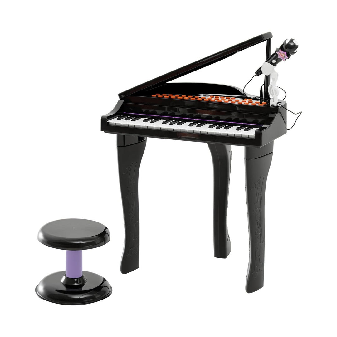 HOMCOM Kinder Klavier Mini-Klavier Piano Keyboard Musikinstrument MP3 USB inkl. Hocker 37 Tasten Sch