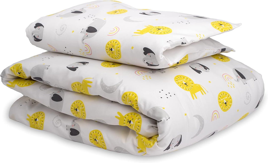 FlyIdeas Baby Bettwäsche Komplett Set 180x120 cm - Perfekt fur 160x80 cm Kinderbetten 100% Reine Zer