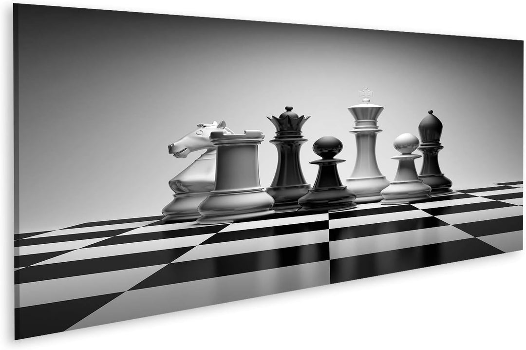 islandburner Bild auf Leinwand Schach Komposition Schwarz Weiss Bilder Wandbilder Poster Leinwand 12