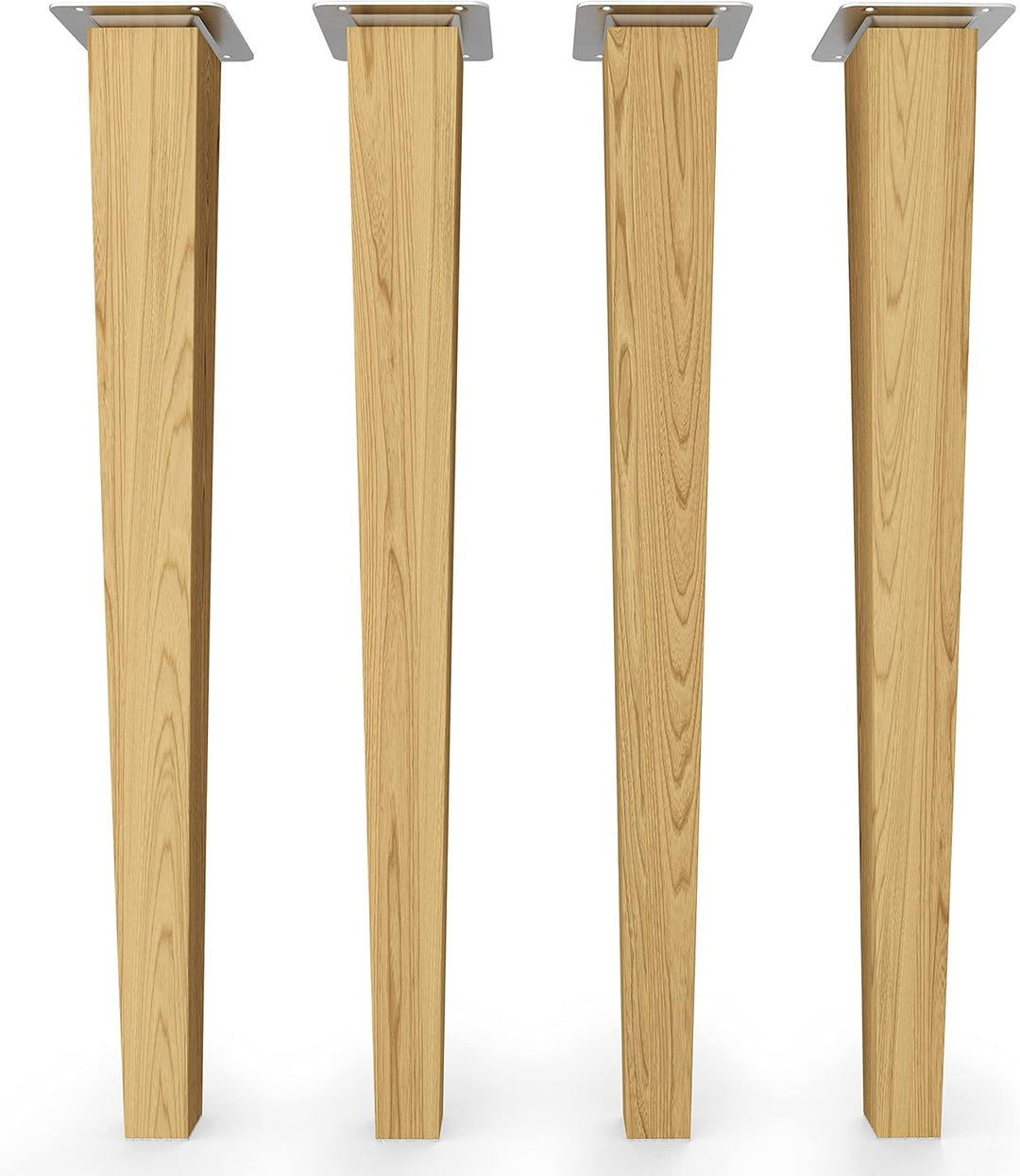 Sossai® Holz-Tischbeine - Clif Square | Öl-Finish | Höhe: 45 cm | HMF3 | eckig, konisch (gerade Ausf