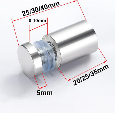 Qrity 40x Glas Abstandshalter Befestigungen Schilderhalter Abstandschrauben Werbung Schraube für Spi