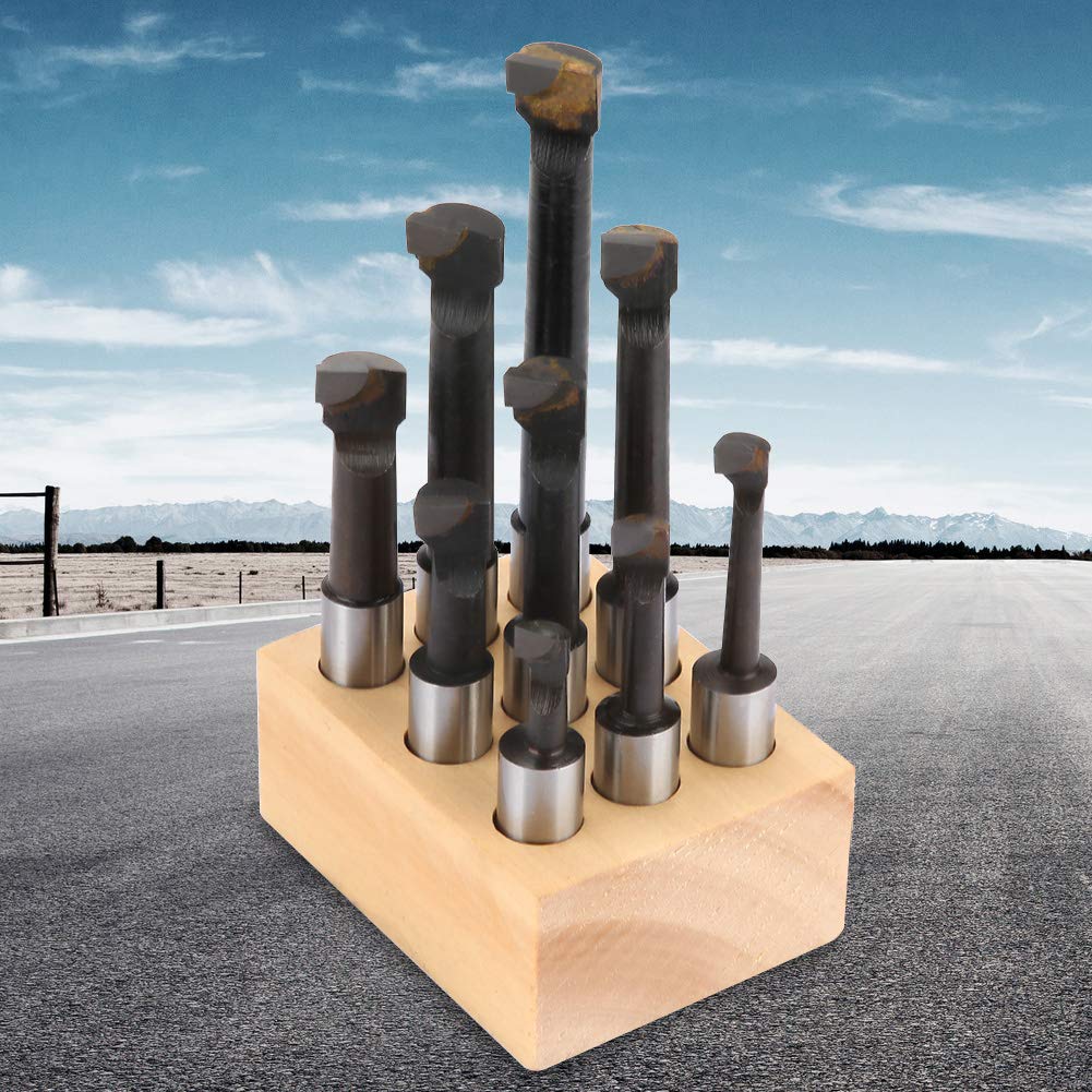 Jeanoko 9-tlg. 12-mm-Bohrstangensatz Wendeschneidplatten-Hochgeschwindigkeitsstahldrehmaschinenteile