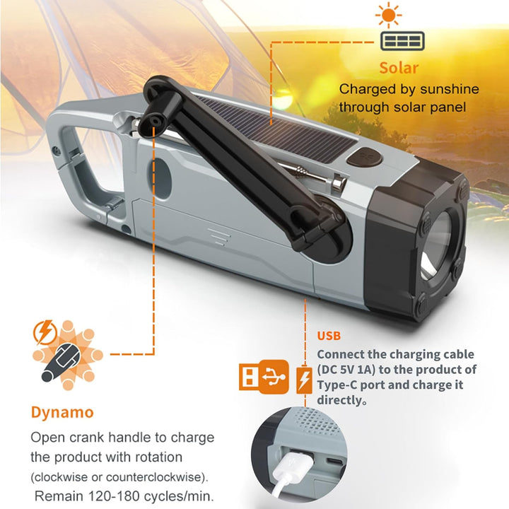Notfall-Radio, Handkurbel Notfall Wetter Radio FM AM NOAA Wetter Radios mit Taschenlampe Handy-Ladeg