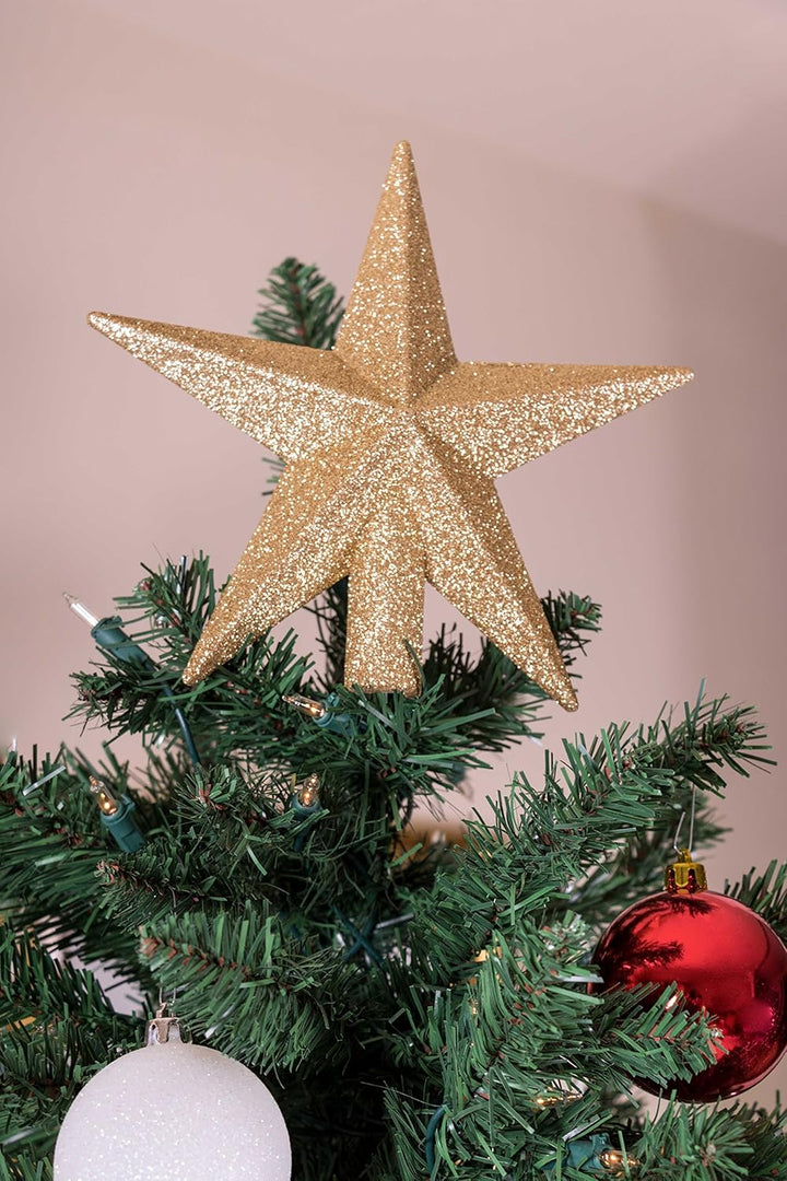 Clever Creations - Weihnachtsbaumspitze - glitzernder Stern - Festliche Weihnachtsdeko - bruchsicher
