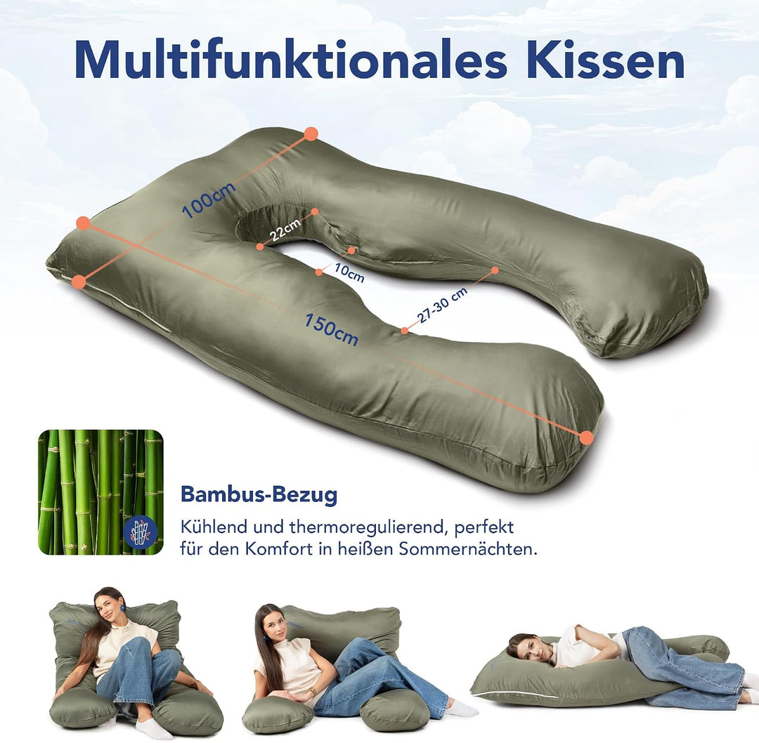 KomfortKissen ORIGINAL - Premium Orthopädisches Kuschelkissen | Körperkissen | Seitenschläferkissen