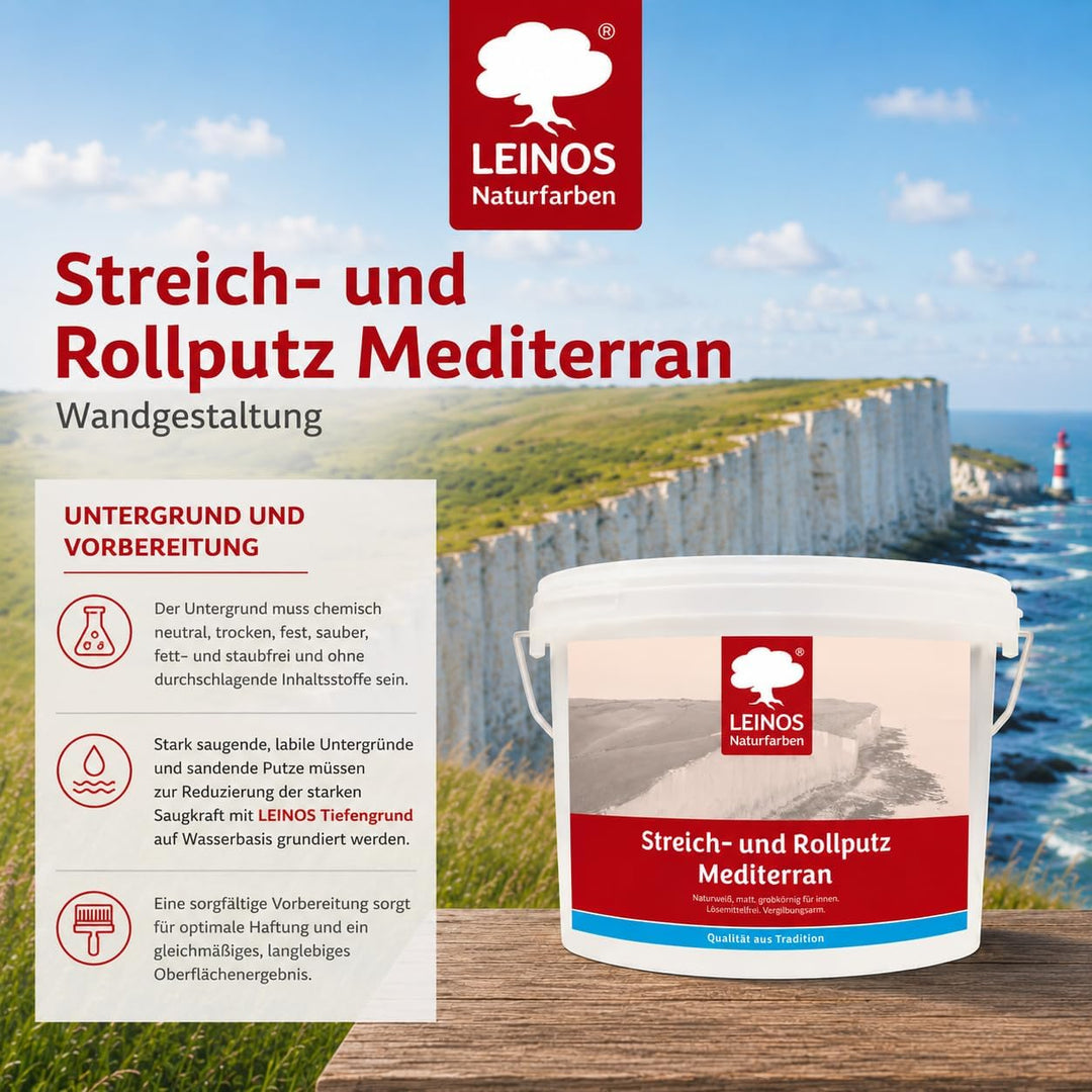Leinos 680 Streich- und Rollputz Mediterran 10,00 l 10,0 Liter Mediterran, 10,0 Liter Mediterran