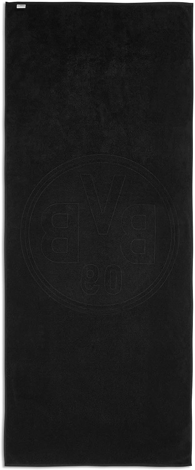 Borussia Dortmund BVB Badtuch - 180x70 cm - schwarz - 100% Baumwolle - BVB Emblem