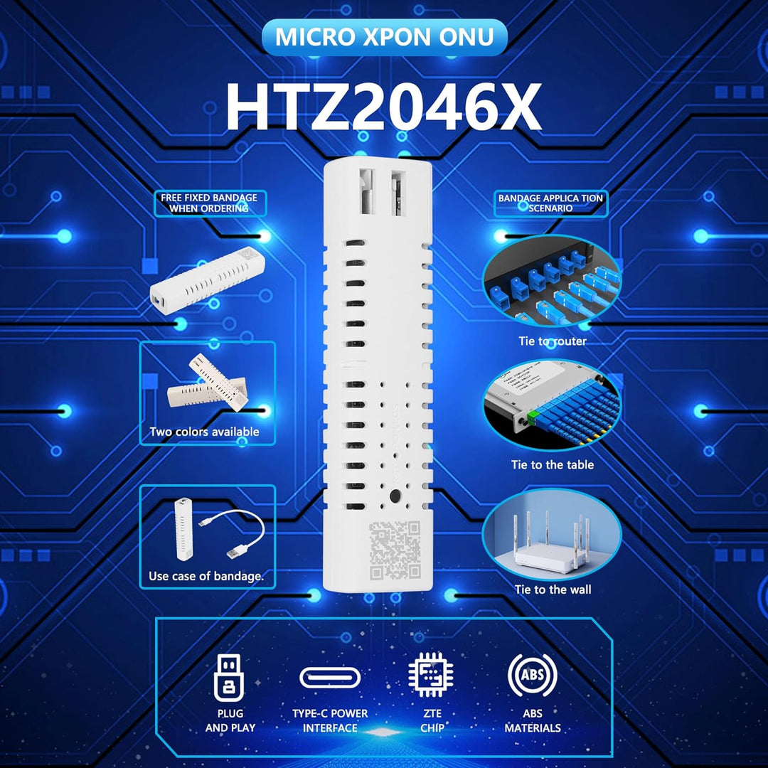 CERRXAIN Gigabit Mini ONU RJ45 Port Switch,Micro ONU OLT,Modem-Router Gigabit DSL Fiber Compateable