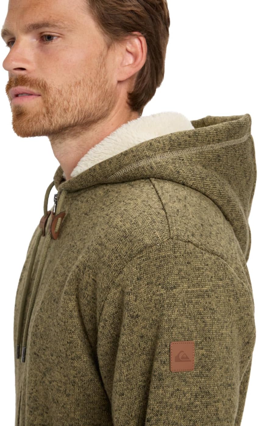 Quiksilver Herren Keller Sherpa Kapuzenpullover (1er Pack), Aloe Heather