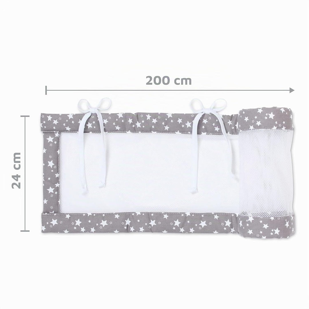 babybay Nestchen Mesh-Piqué für Modell Boxspring XXL, taupe Sterne weiss taupe Sterne weiss für Mode