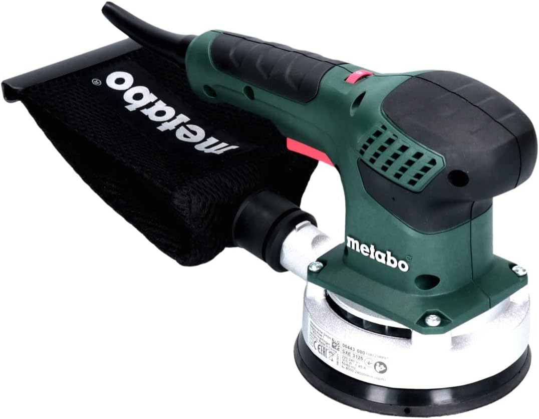 metabo Exzenterschleifer SXE 3125-310 W, 125 mm Schleifteller, 4000-12000 U/min, 3mm Schwingkreis -