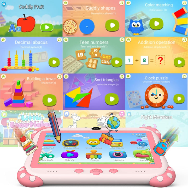 Kinder Tablet,7 Zoll Android 10 Kids Tablet,mit kindgerechte Hülle Tablets für Kinder, HD-Display,Wi