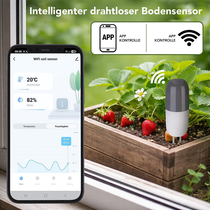 Royal Gardineer Smart Home Bewässerungen: 4er-Set WLAN-Bewässerungscomputer mit Bodensensor (Bewässe