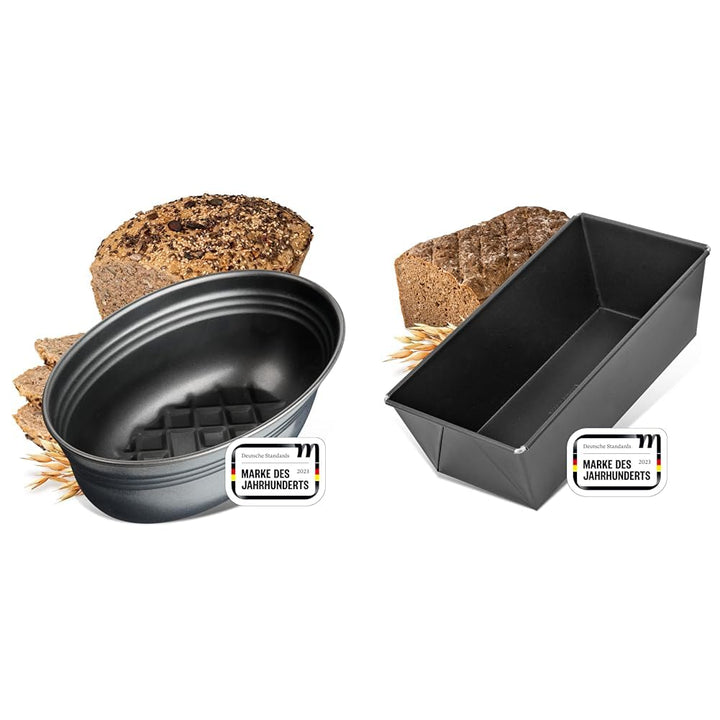 Zenker Brotform oval BLACK METALLIC, Brotbackform & Brotbackform 30 cm Pure, Königskuchenform mit An