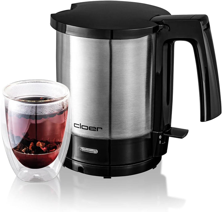Cloer 4700 Wasserkocher, 2000 W mit innen liegender Füllmengenmarkierung, Trockengeh- und Überhitzun