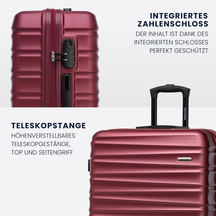 WITTCHEN Reisekoffer Rollkoffer Trolley Grosser Koffer Handgepäck Hartschale aus ABS mit 4 Spinner-R