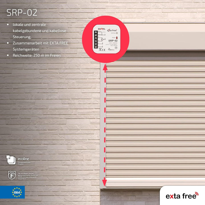 EXTA FREE SRP-02 Funk- Rollladen- Controller, 47,5x47,5x20 mm
