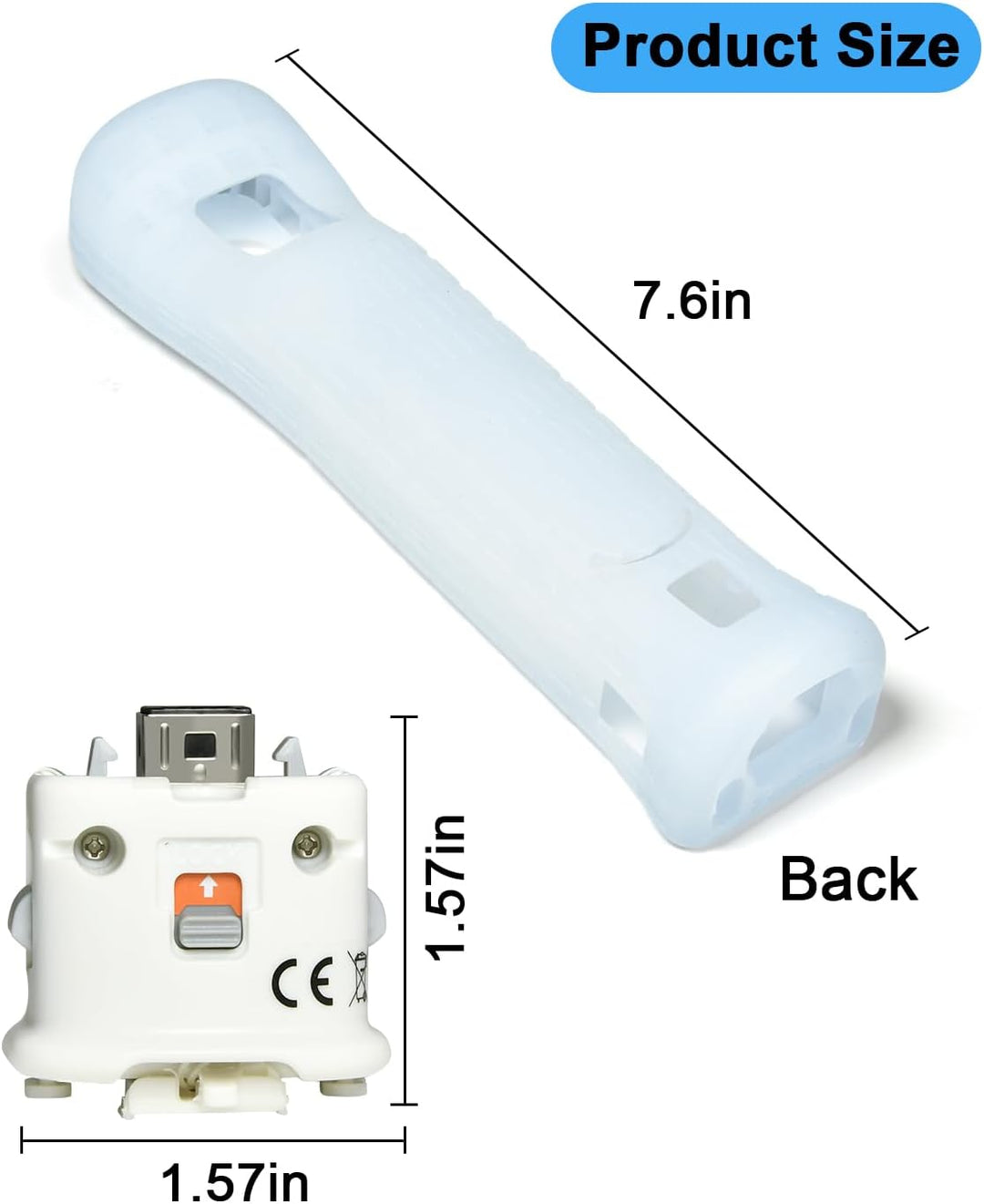TechKen 2 Pack Motion Plus Adapter mit Silicon Case Sensor für Wii Remote Controller 2 Montion Plus+