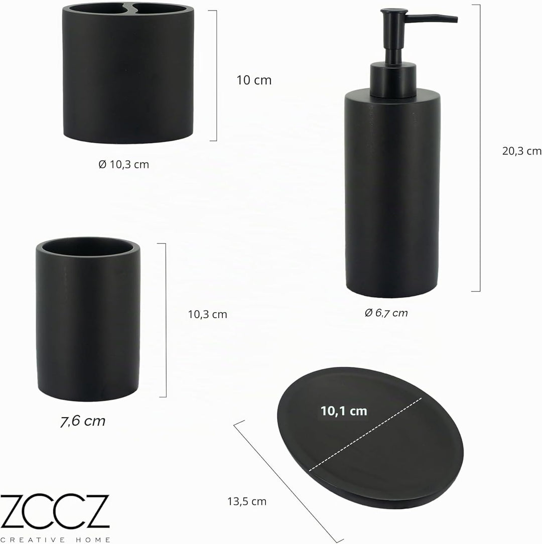 zccz Badezimmer-Accessoires-Set, 4-teilig, Marmormuster, Badezimmerzubehör-Set mit Seifenspender, Za