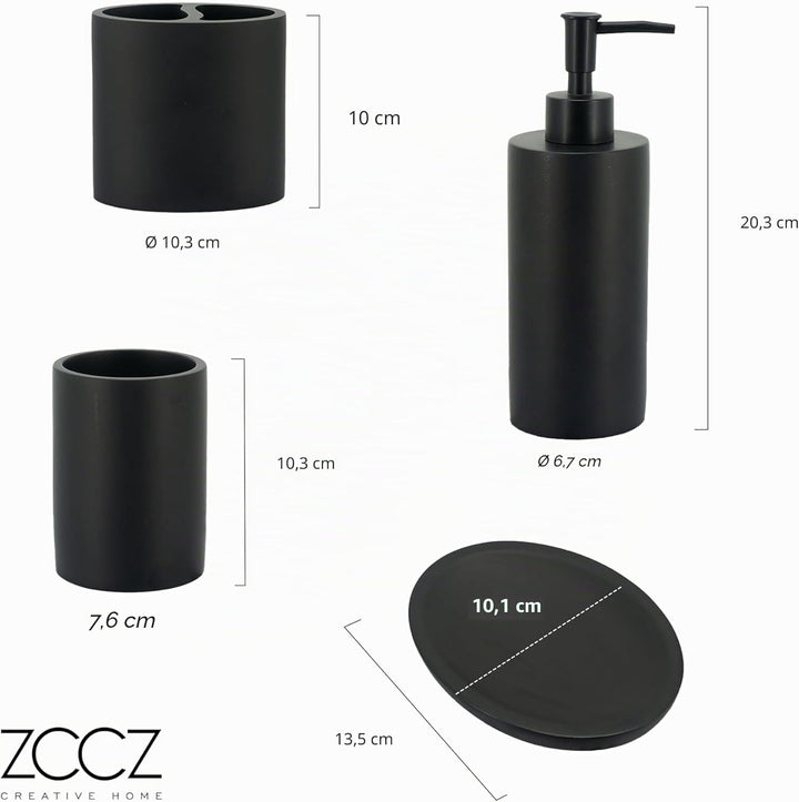 zccz Badezimmer-Accessoires-Set, 4-teilig, Marmormuster, Badezimmerzubehör-Set mit Seifenspender, Za