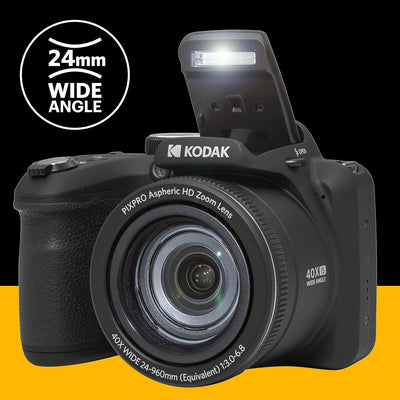 KODAK PIXPRO Astro Zoom AZ405-BK 20MP Digitalkamera mit 40-fachem optischem Zoom, 24 mm Weitwinkel,