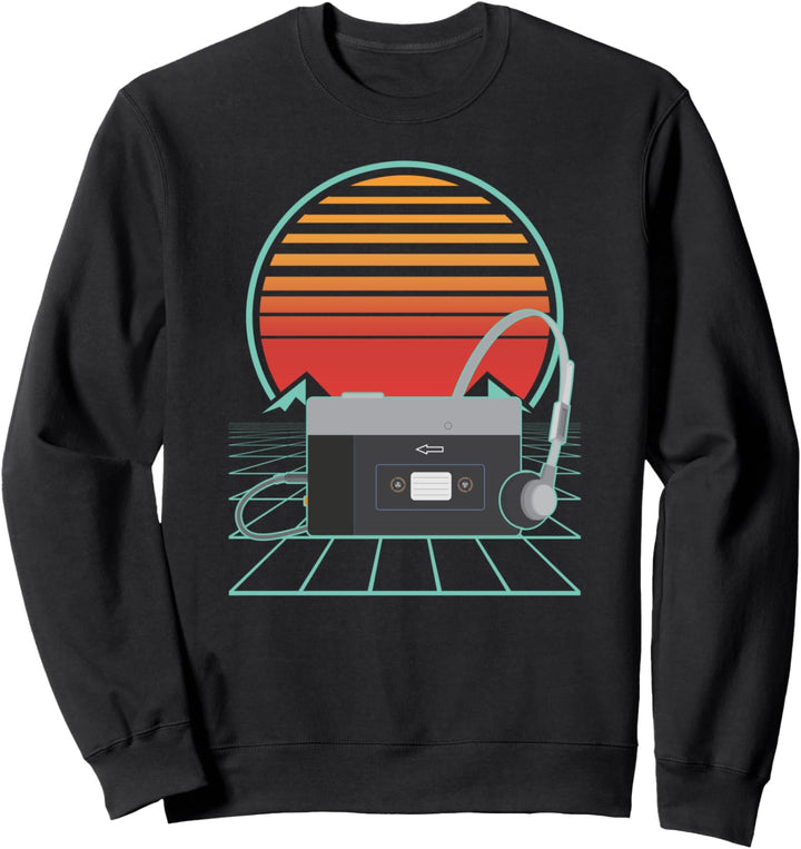 Retro 80er 90er Jahre Party Oldschool Tape Kassetten Walkman Sweatshirt
