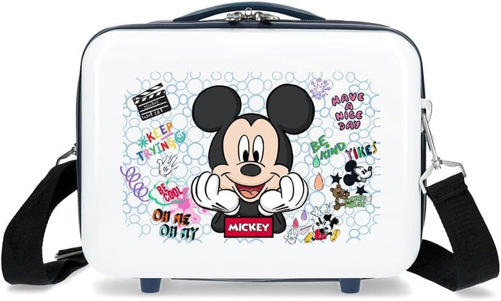 Disney Mickey Be Cool Anpassbarer Kulturbeutel mit blauem Schultergurt 29 x 21 x 15 cm, starres ABS,