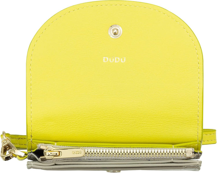DUDU Damen-Portemonnaie aus Leder fürs Handgelenk, kleines fabiges Damen-Portemonnaie mit Münzfach,