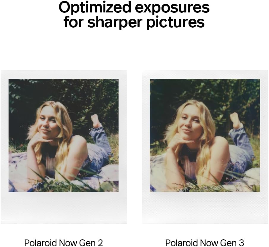 Polaroid - Now Gen 3 - Sofortbildkamera - Bundle Kamera + Farbfilm (16 Fotos) Schwarz (6560) Schwarz