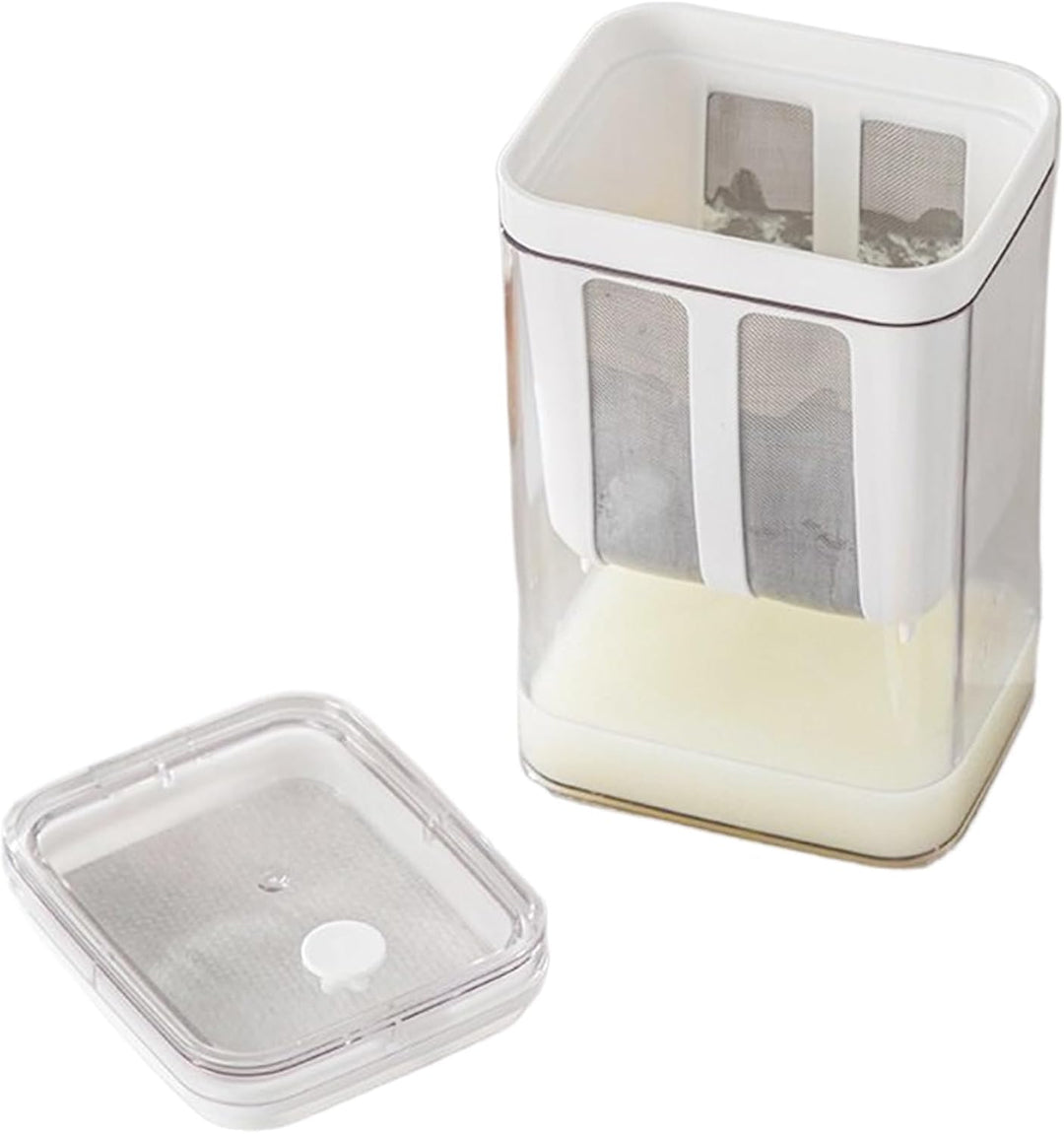 Joghurtfilter, 1,8 Liter Joghurt Milchfilter, Wiederverwendbarer Behälter Mit Mikrofilterbeutel Für