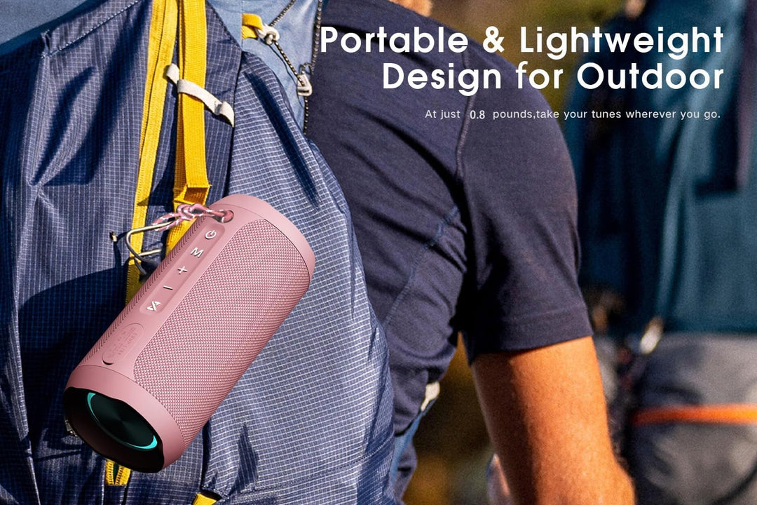 EDUPLINK Portable Bluetooth Box für Frauen – Kabelloser Mini-Lautsprecher in Rosa mit LED, Tragbar &