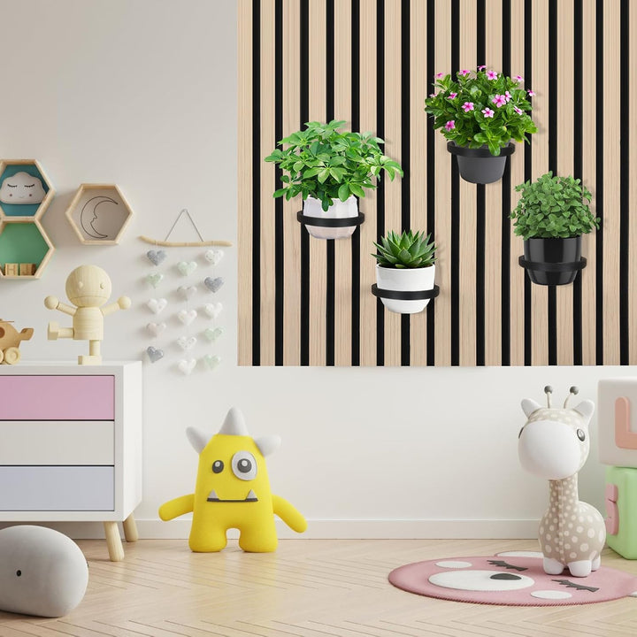 4 Stück Akustikpaneele Pflanzenhalter Ohne Bohren, Wandmontage Balkonpflanzen Halterung für Schallsc