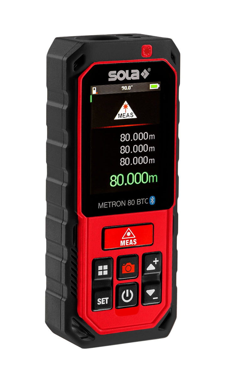 SOLA METRON BT - Laser Entfernungsmesser 30m, 60m, 80m, 120m – Distanzmesser Laser mit Bluetooth Dat
