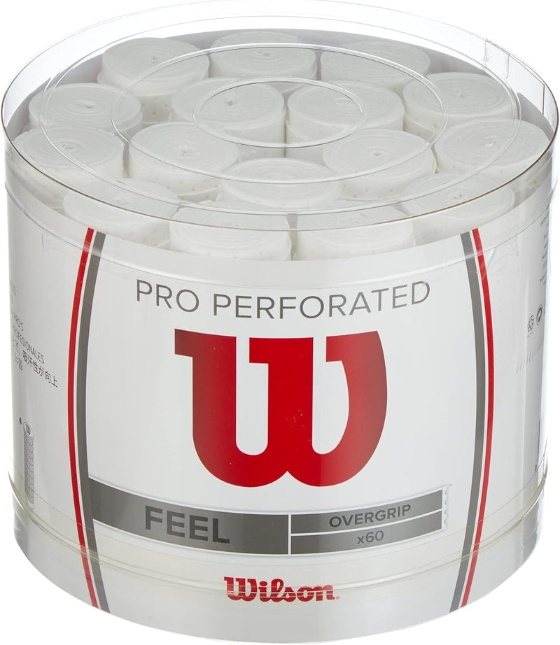 Wilson Unisex Griffband Pro Overgrip Perforated Weiss 60 Stück Single, Weiss 60 Stück Single