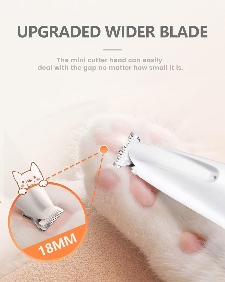 PawTrim Pro, LOEVERY Superleise/Wiederaufladbarer Pfotentrimmer,Hundepfoten Trimmer mit LED-Licht,US