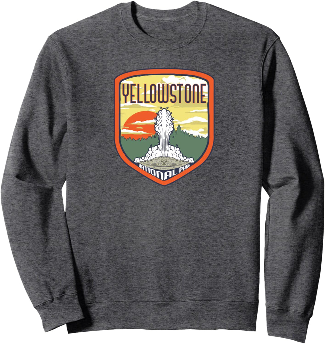 Retro Yellowstone National Park Old Faithful Geyser Graphic Sweatshirt