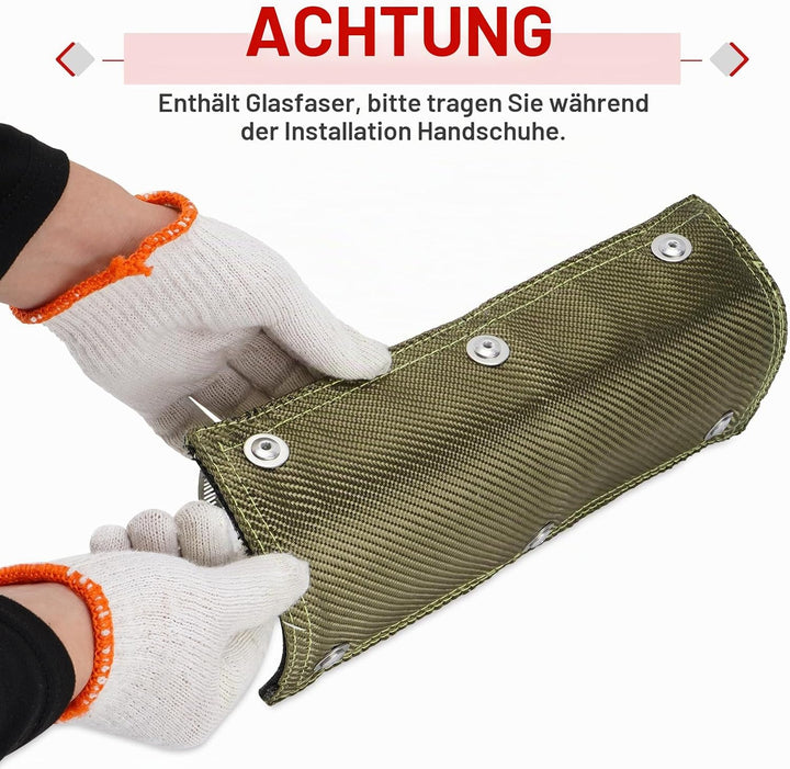 Hitzeschutzband Auspuff, Hitzeschutzmatte 30 x 15 cm Titanium Auspuffband Hitzeschild, mit Schlauchk