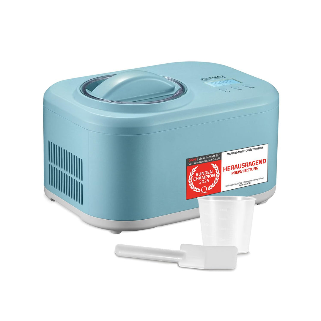 TZS First Austria - Eismaschine 1L mit Kompressor 3 in 1 - Ice Cream Maker 100W selbstkühlend für Fr